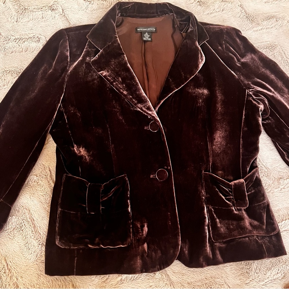 Spenser Jeremy Brown Velvet Jacket, Size 10 Women’s